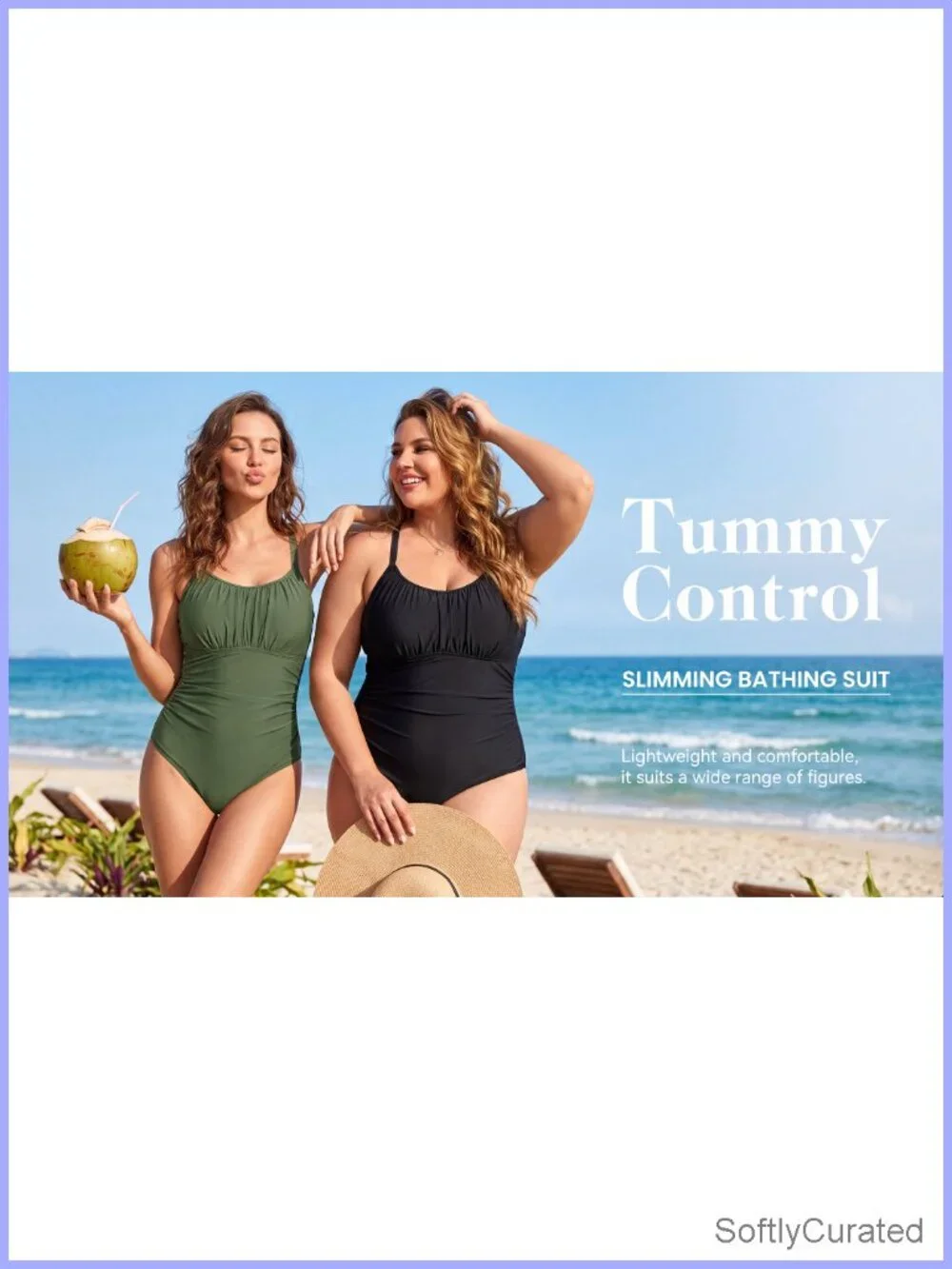 Plus Size One Piece Swimsuits Tummy Control Ruched Bathing Suits Full Coverage